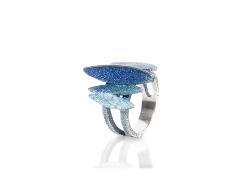 Blauer Ring Lara, Sterlingsilber mit natürlichen Pigmenten 2