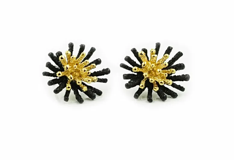 Pendientes Espores grandes GoldenBlack Premium