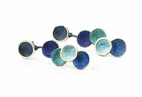 Singular blue 2 pieces large 5R earrings