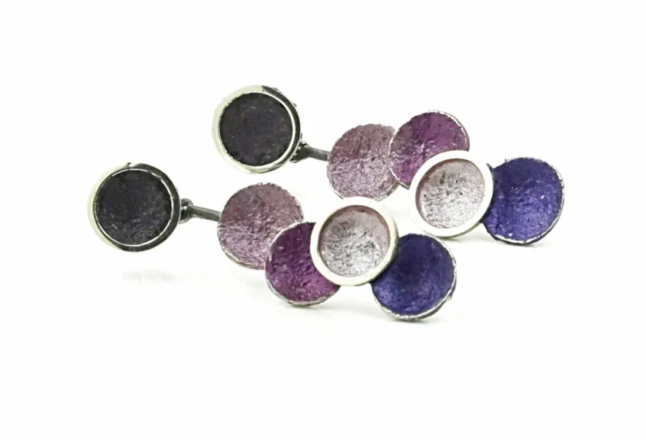 Singular violet 2 pieces large 5R earrings