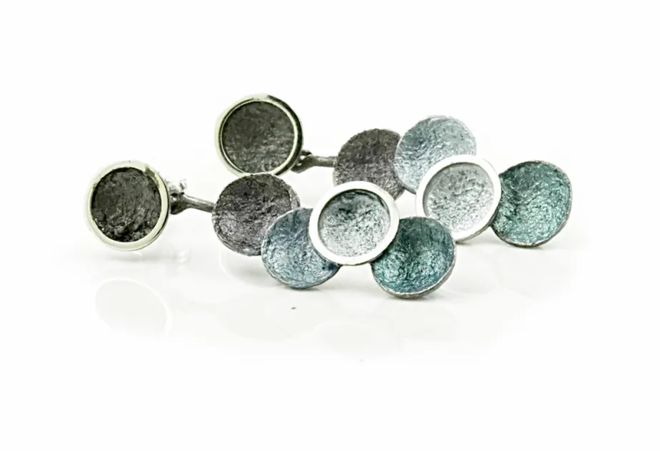 Singular earrings 2 pieces large 5R gray