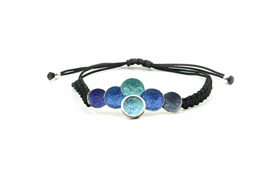 Blaues Makramee-Armband Singular