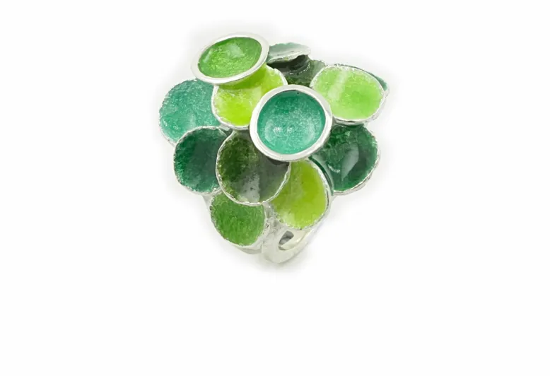Anillo Singular multi redonda verde