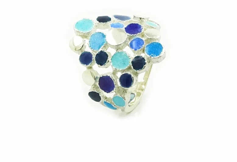 Anillo Multicercles azul