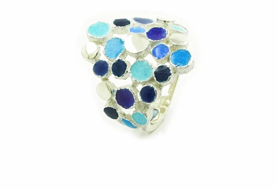 Anillo Multicercles azul