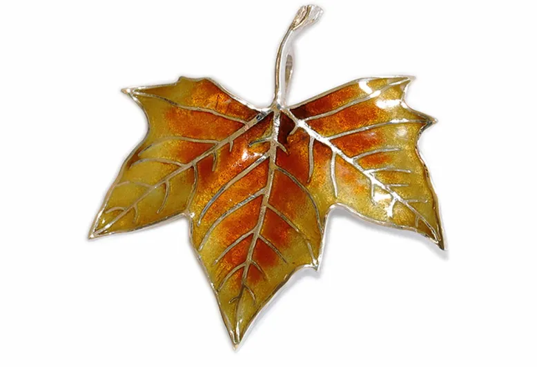 Broche de Hoja de Plátano Ocre