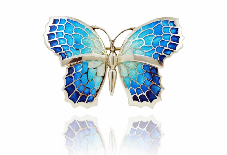 Broche Grande de Mariposa Fly Azul