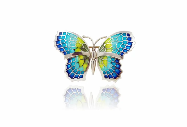Small Green Fly Butterfly Brooch