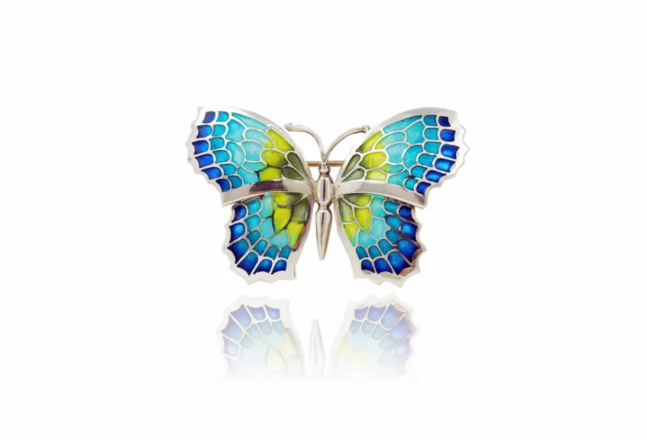 Small Green Fly Butterfly Brooch