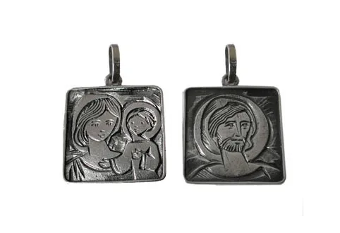 Quadratische Skapuliermedaille 1,9 x 1,9 cm