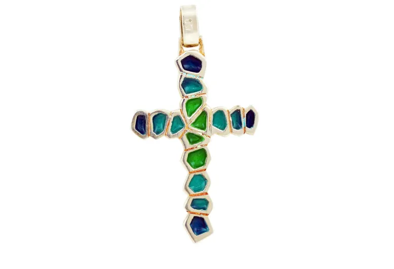 Green Gaudí Polygon Cross