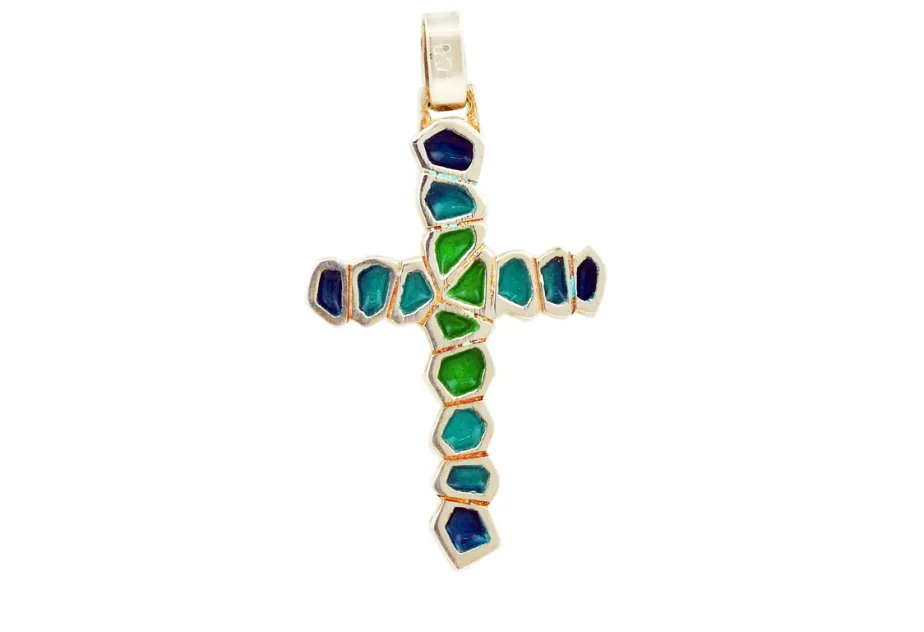 Green Gaudí Polygon Cross
