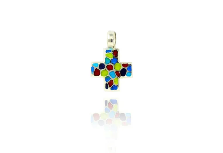 Colorful Mosaic Greek Cross