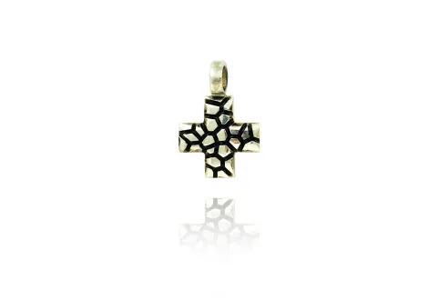 Griechisches Mosaikkreuz mit schwarzer Emaille