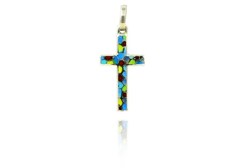 Buntes Mosaik lateinisches Kreuz