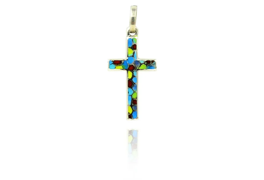 Buntes Mosaik lateinisches Kreuz