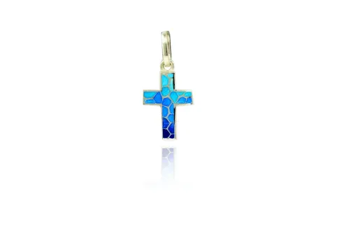 Blue Mosaic Latin Cross