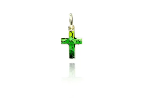 Grünes Mosaik lateinisches Kreuz