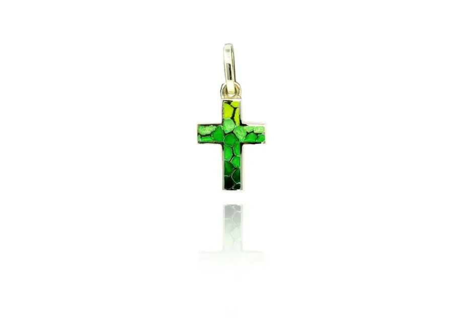 Green Mosaic Latin Cross
