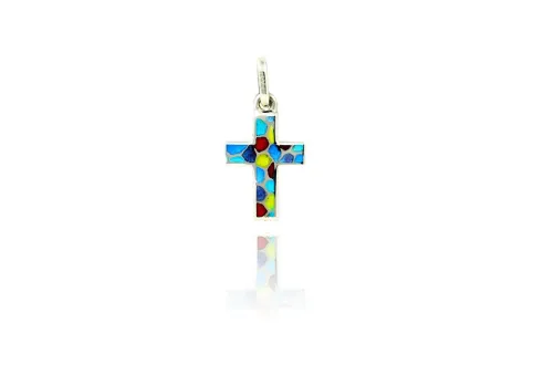 Buntes Mosaik lateinisches Kreuz