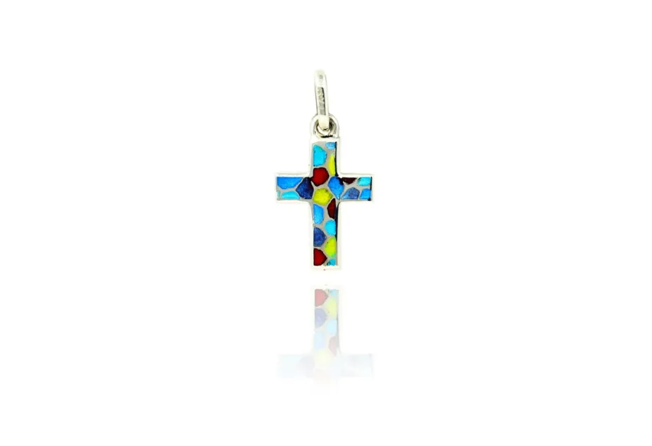 Buntes Mosaik lateinisches Kreuz