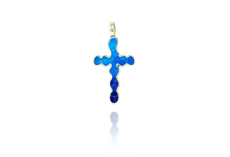 Creu form blau trencadis gran
