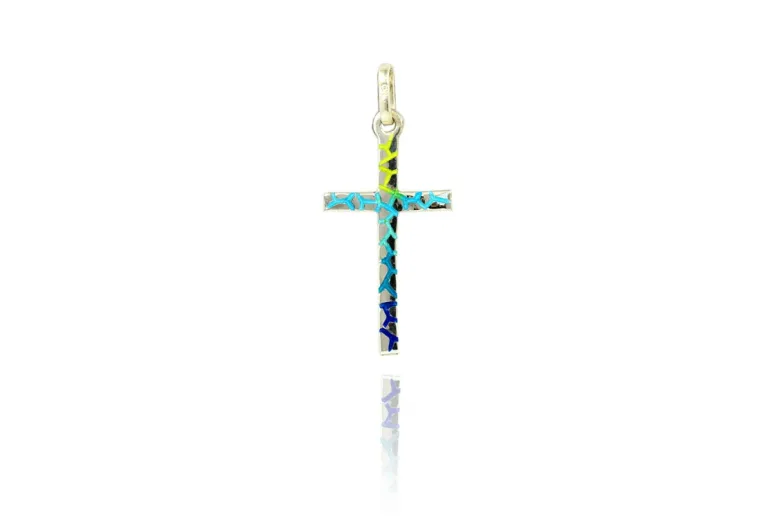 Buntes versunkenes Mosaikkreuz