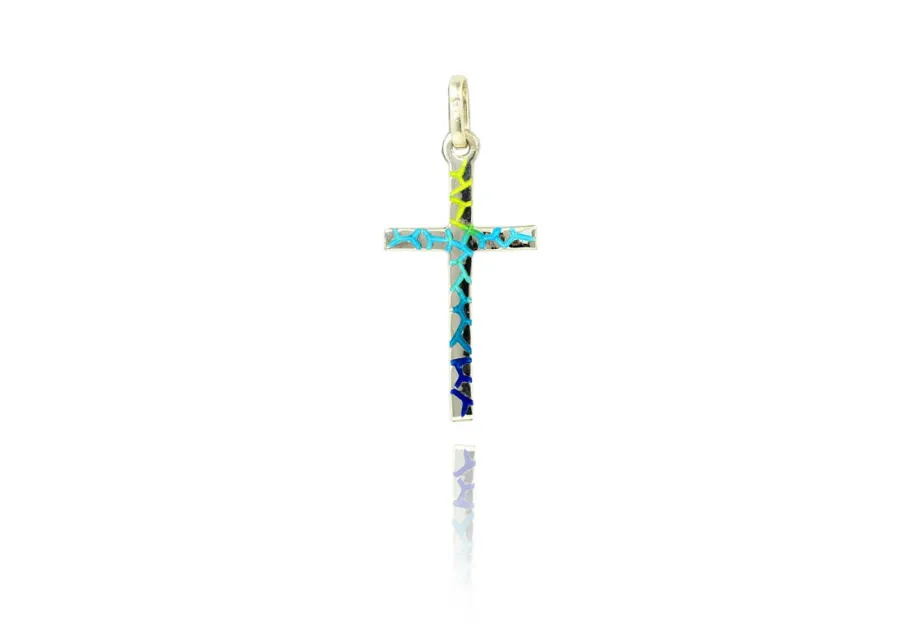 Buntes versunkenes Mosaikkreuz