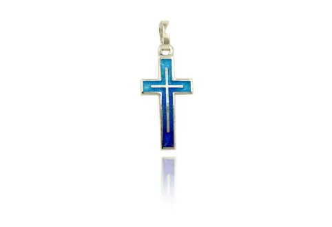 Cruz Latina Reflectante Azul