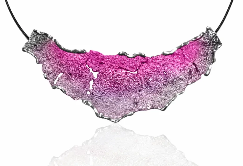 Großer rosa-Boreal Anhänger Collier Intenzza