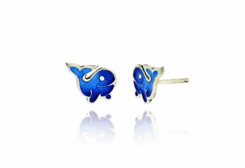 Blue whale earrings