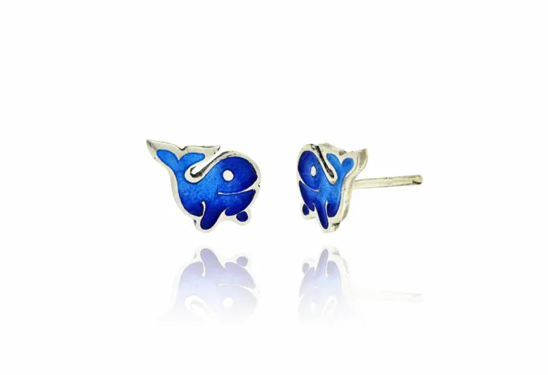 Blue whale earrings