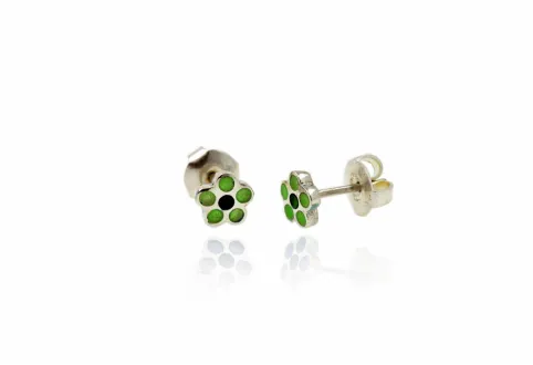 Pendientes flor verde