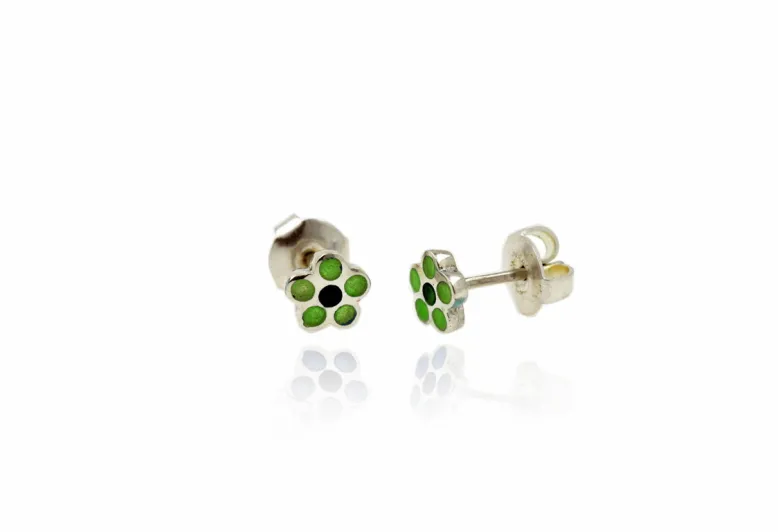 Pendientes flor verde