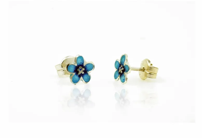 Pendientes flor azul pequeño