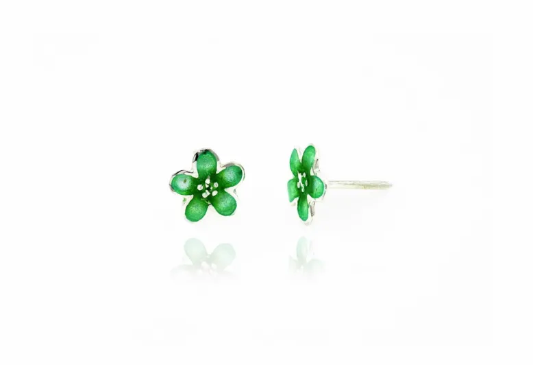 Pendientes flor verde pequeño