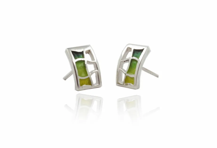Pendientes pedrera amarillo-verde
