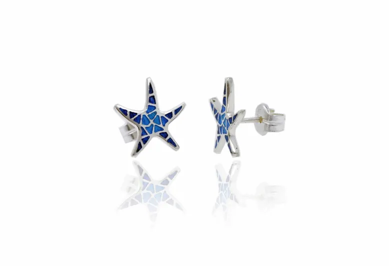 Pendientes estrella de mar azules