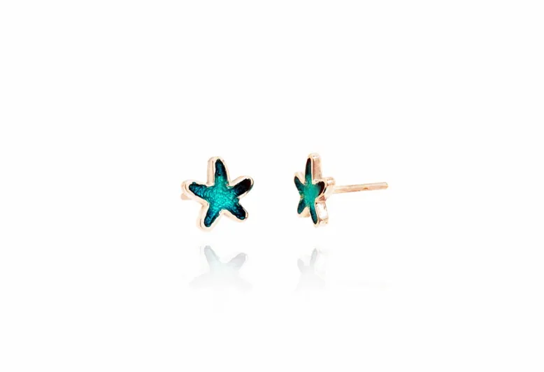 Small turquoise Sea Star Earrings