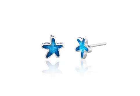 Pendientes Estrella de Mar medianos azules