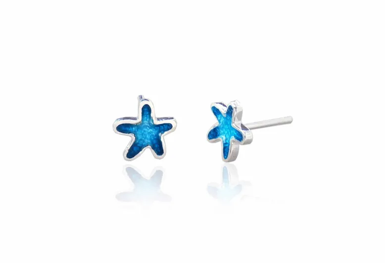 Pendientes Estrella de Mar medianos azules
