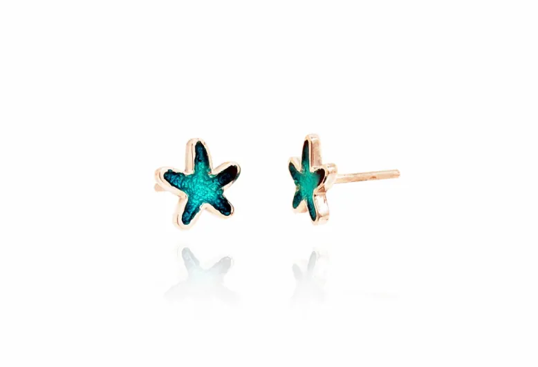 Arracades Estrella de Mar mitja turquesa