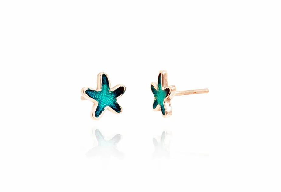 Arracades Estrella de Mar mitja turquesa
