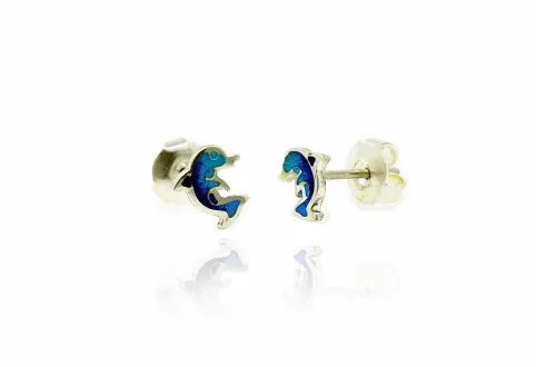 Blue dolphin earrings