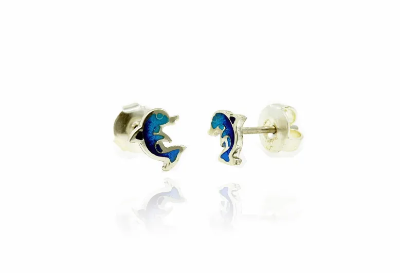 Pendientes delfin azules
