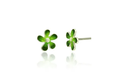 Pendientes flor grande verde