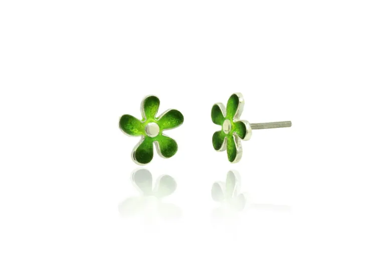 Pendientes flor grande verde