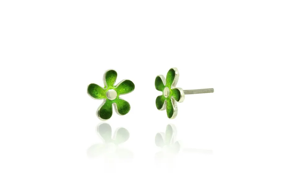 Pendientes flor grande verde