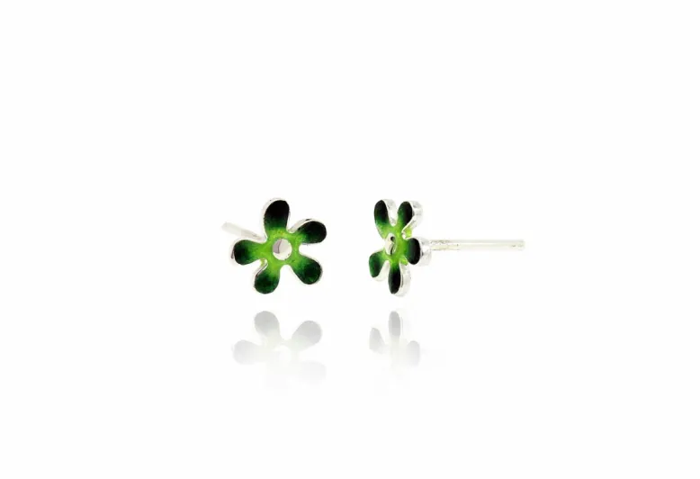 Pendientes flor mediana verdes