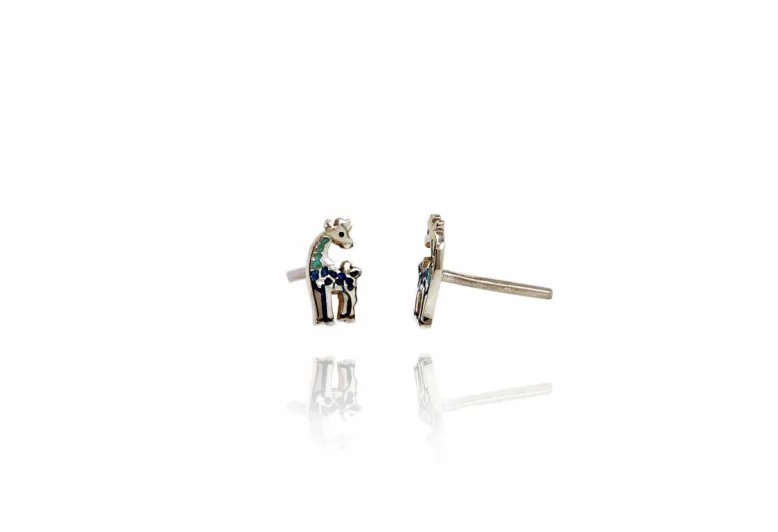 Pendientes jirafa azul